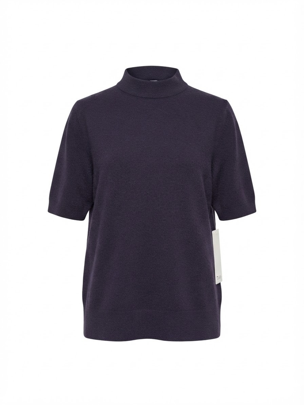 Sag Harbor Women's Short-Sleeve Turtleneck Top - Navy